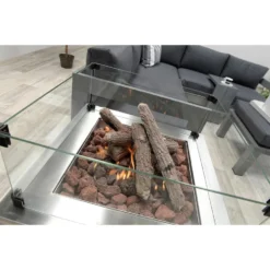 Garden Impressions Cozy Living Gas Vuurtafel Faro 60x60cm- Grey -Aerocover Verkoop 2024 1854368142 0104