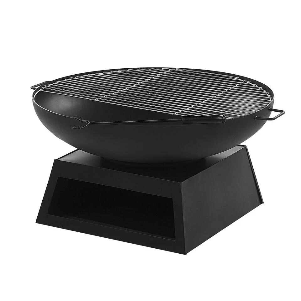 Beliani Vuurkorf Voor Hout SEMERU - Zwart Staal 3 Beliani Vuurkorf Voor Hout SEMERU - Zwart Staal - Afbeelding 3