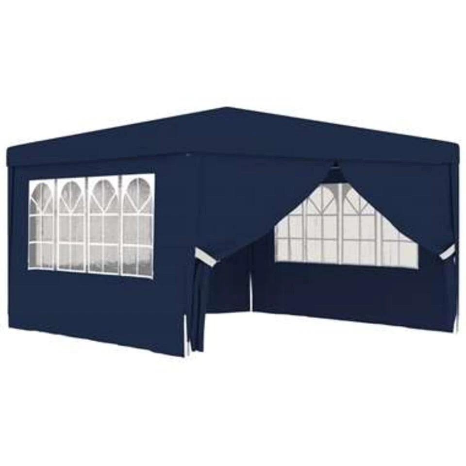 VidaXL Partytent Met Zijwanden Professioneel 90 G/m² 4x4 M Blauw 1 VidaXL Partytent Met Zijwanden Professioneel 90 G/m² 4x4 M Blauw