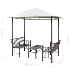 VidaXL Tuinpaviljoen Met Tafel En Bankjes 2,5x1,5x2,4 M -Aerocover Verkoop 2024 2f7ce006a6a54004944e35ce0e727f33