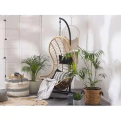 Beliani Hangstoel PINETO - Beige Pe Rotan -Aerocover Verkoop 2024 32f059d04cf04bd3805d21b456473168