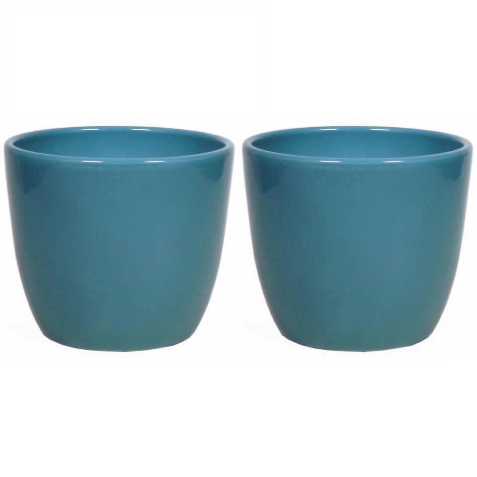 Floran Plantenpot - Oceaan Blauw - Glanzend - Keramiek - 19 X 17 Cm 2 Floran Plantenpot - Oceaan Blauw - Glanzend - Keramiek - 19 X 17 Cm - Afbeelding 2