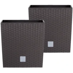 Prosperplast Plantenbak Rato - Bruin - Rotan - Kunststof - 26 Cm -Aerocover Verkoop 2024 46335972b40041aaa7469b49a32b0024
