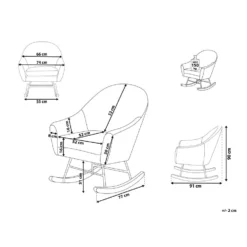 Beliani Schommelstoel OXIE - Grijs Fluweel -Aerocover Verkoop 2026 4a5968871cb440dcb3a9f1d25773dbe5