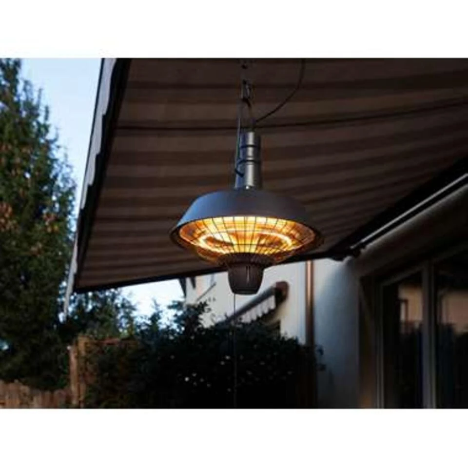 Beliani Terrasverwarmer AMIATA - Zwart Aluminium 2 Beliani Terrasverwarmer AMIATA - Zwart Aluminium - Afbeelding 2