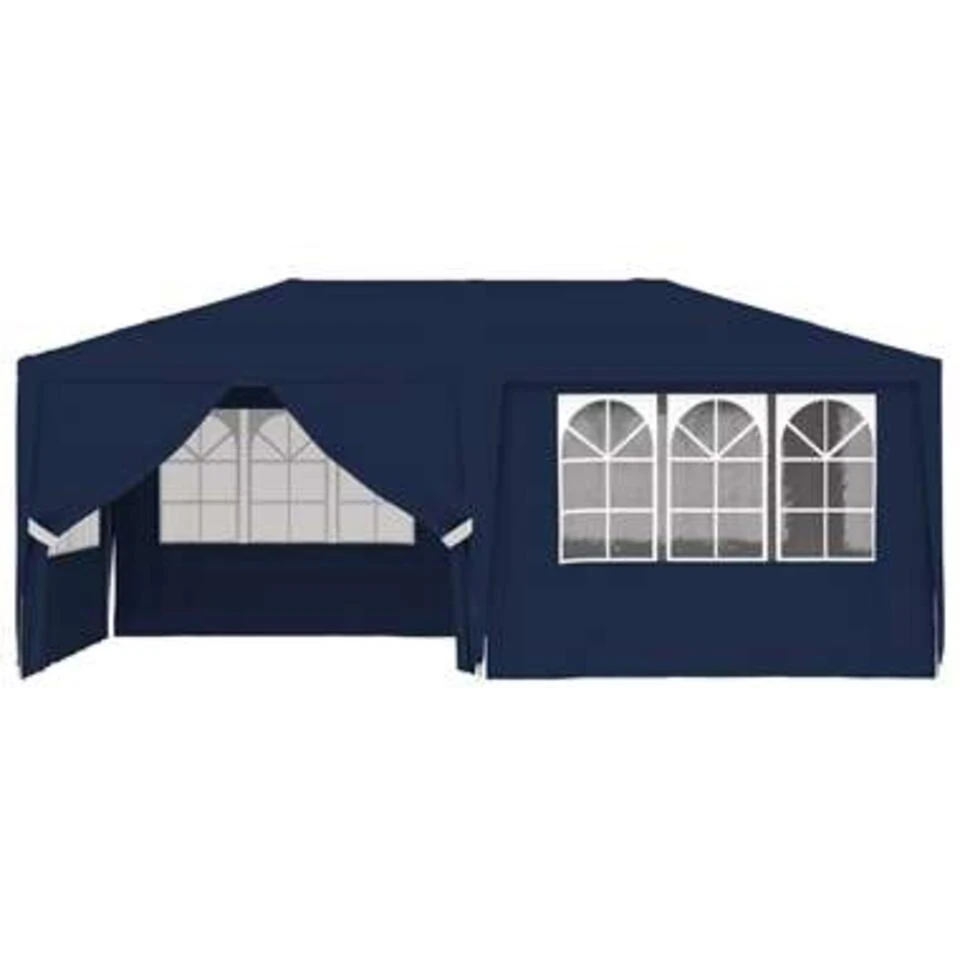VidaXL Partytent Met Zijwanden Professioneel 90 G/m² 4x6 M Blauw 4 VidaXL Partytent Met Zijwanden Professioneel 90 G/m² 4x6 M Blauw - Afbeelding 4