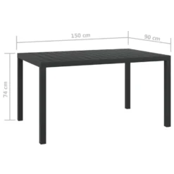 VidaXL Tuintafel 150x90x74 Cm Aluminium En HKC Zwart -Aerocover Verkoop 2024 6d519836cbb144ed883b426a9611b520