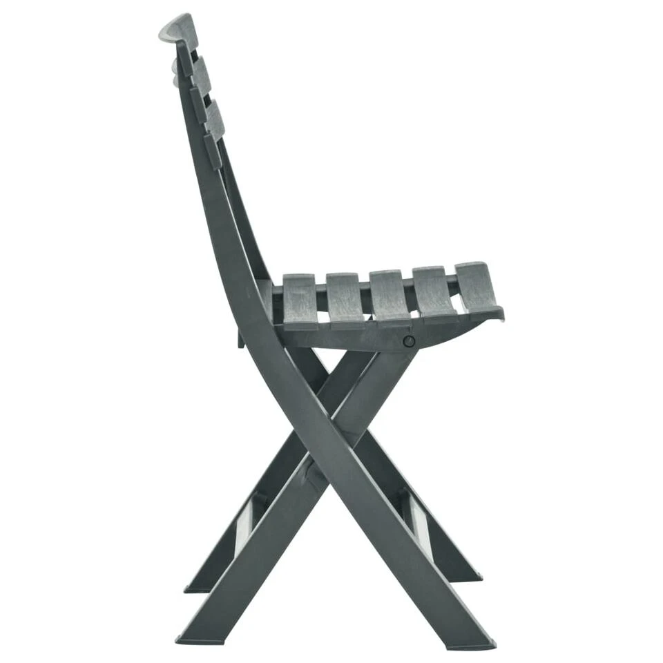 VidaXL Tuinstoelen Inklapbaar 2 St Kunststof Groen 3 VidaXL Tuinstoelen Inklapbaar 2 St Kunststof Groen - Afbeelding 3