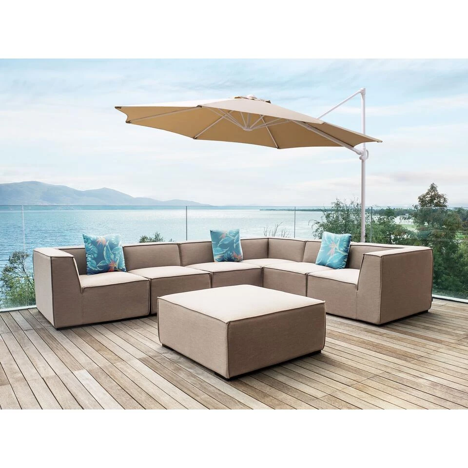 Beliani Cantilever Parasol SAVONA II - Beige Polyester 2 Beliani Cantilever Parasol SAVONA II - Beige Polyester - Afbeelding 2