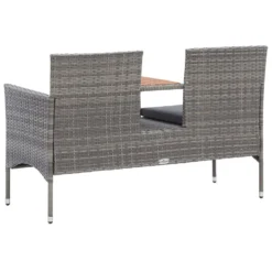 VidaXL Tuinbank 2-zits Met Tafeltje 143 Cm Poly Rattan Grijs -Aerocover Verkoop 2024 7799818a98ab4446a7d20935e3997dc7