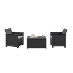 Keter Loungeset Emma Met Opbergbox - Grijs - 3-delig -Aerocover Verkoop 2024 90102925 3160