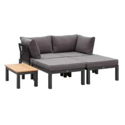 Le Sud Modulaire Loungeset Ardeche Met Kussens Brest - Grijs - 5-delig -Aerocover Verkoop 2024 90103372 0304