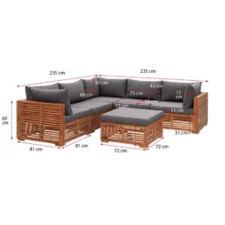 Le Sud Loungeset Cèvennes 6-delig - Bruin - Incl. Brest Kussens Grijs - V2 -Aerocover Verkoop 2024 90103444 9600