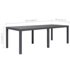 VidaXL Tuintafel 220x90x72 Cm Rattan-look Kunststof Bruin -Aerocover Verkoop 2024 9067b0fd696940258ca61626e06148ae