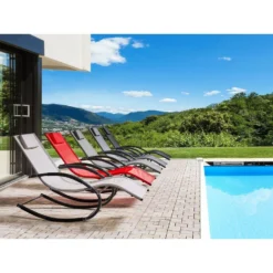 Beliani Tuinligstoel CARANO II - Rood Staal, Textiel 7 Beliani Tuinligstoel CARANO II - Rood Staal, Textiel -Aerocover Verkoop 2024 94d0ee8d2e5f43ffacbc68ad7345c0df