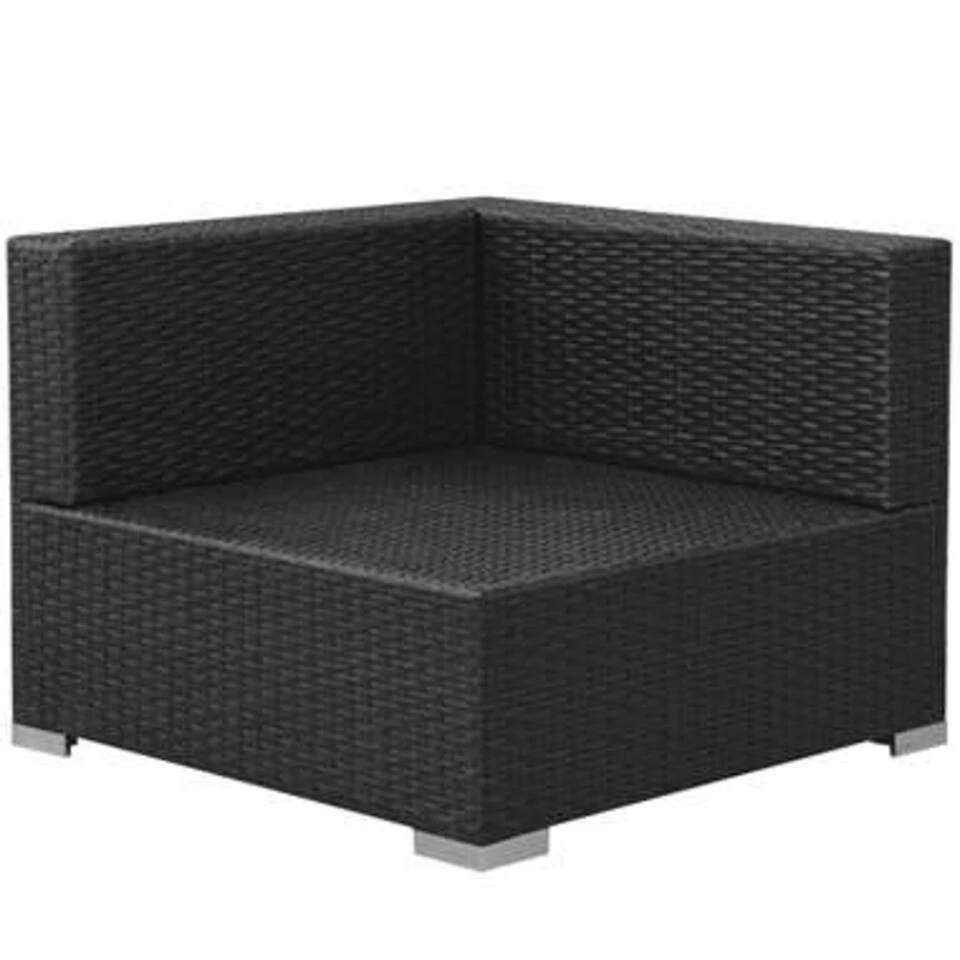 VidaXL 3-delige Loungeset Met Kussens Poly Rattan Zwart 2 VidaXL 3-delige Loungeset Met Kussens Poly Rattan Zwart - Afbeelding 2