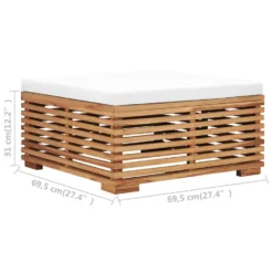 VidaXL Voetensteun Met Crèmekleurig Kussen Massief Teakhout -Aerocover Verkoop 2024 ade24af2d42e4acea4b1d627d81b71dd