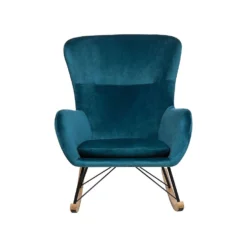 Beliani Schommelstoel ELLAN - Blauw Fluweel -Aerocover Verkoop 2024 af000819e85548119cc015a01aa9732e