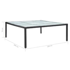 VidaXL Tuintafel 200x200x74 Cm Poly Rattan Zwart 7 VidaXL Tuintafel 200x200x74 Cm Poly Rattan Zwart -Aerocover Verkoop 2024 affcd82fc1044016be2fe7185c686b64