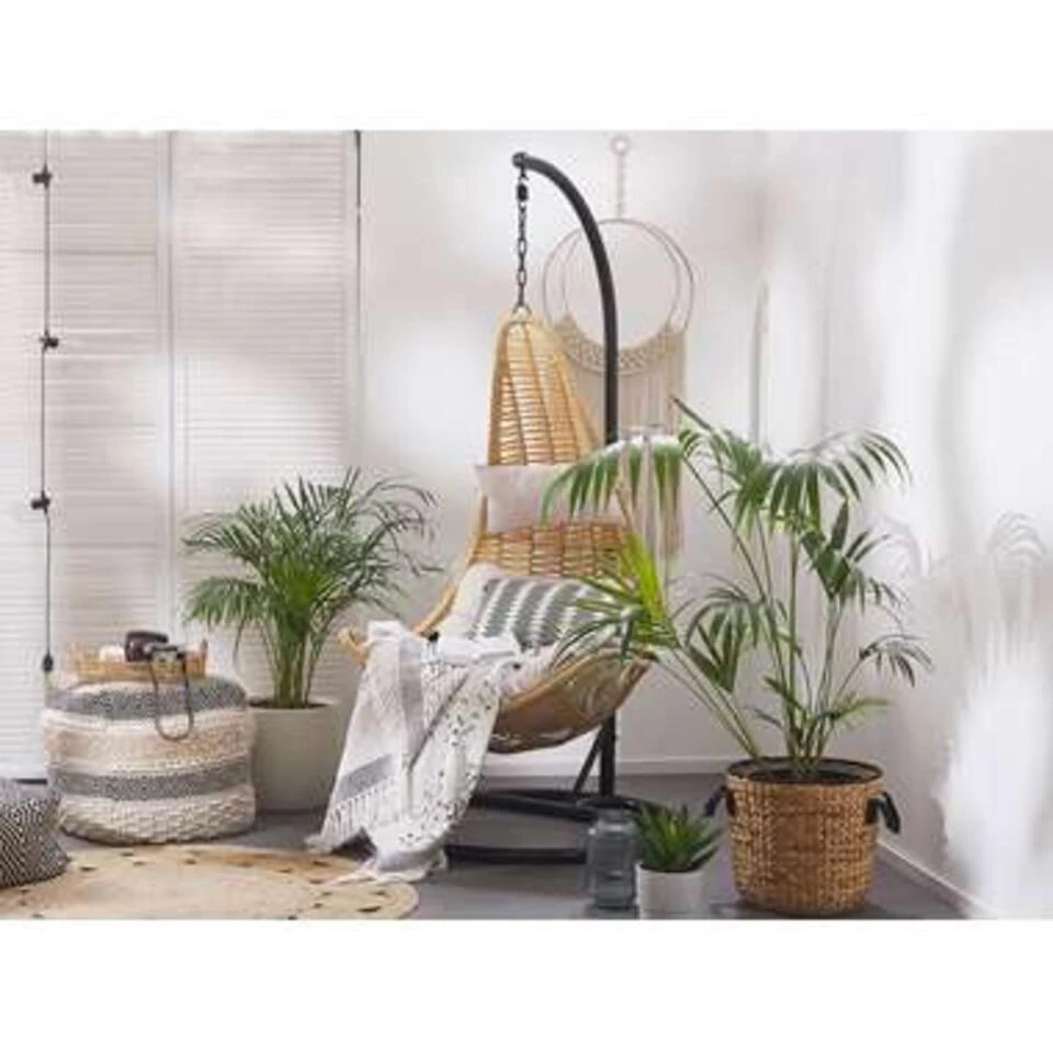 Beliani Hangstoel ATRI - Beige Pe Rotan 2 Beliani Hangstoel ATRI - Beige Pe Rotan - Afbeelding 2