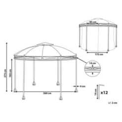 Beliani Tuinpaviljoen SAFARA - Grijs Staal -Aerocover Verkoop 2024 c2b9e7fdaadd48a999c72e9d9089d223