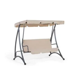 Beliani Schommelbank TEMPLE - Beige Polyester -Aerocover Verkoop 2024 d39e3e0c1b3544ec829ed013f0b4b6a5