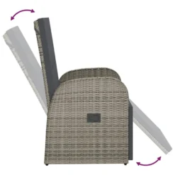 VidaXL Tuinstoel Verstelbaar Met Kussen Poly Rattan Grijs -Aerocover Verkoop 2024 f8073a3a23934c6d99bbacd8f8a122e1